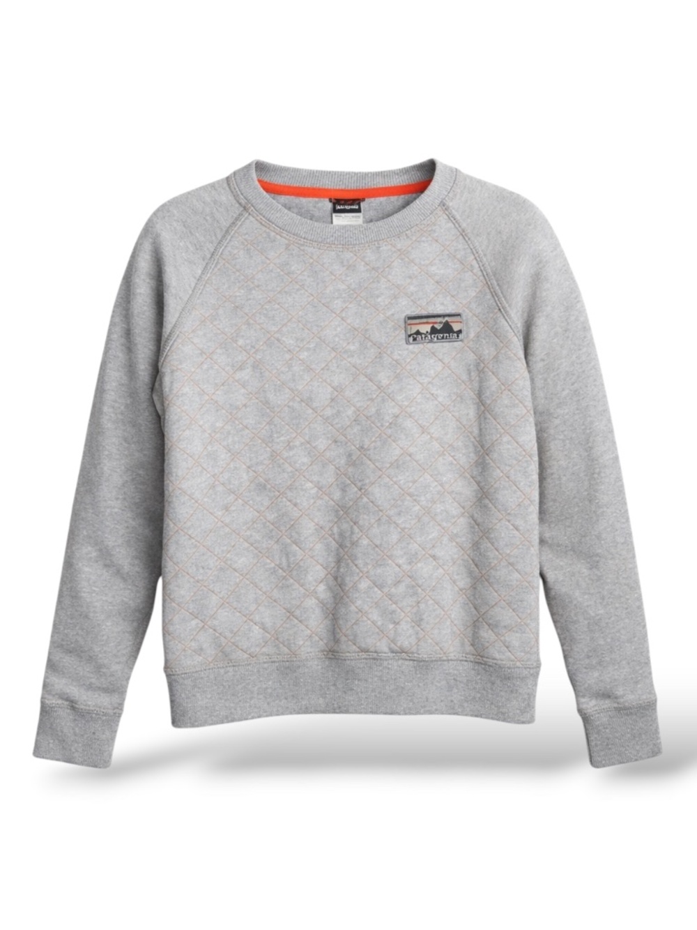 Patagonia Reclaimed Cotton Crewneck Sweatshirt Grey Orange Trim XS